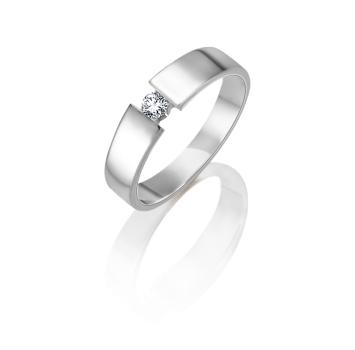 Schlichter Brillantsolitär Ring EH002295 in Weißgold