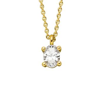 Collier 750 Gold mit Diamant oval