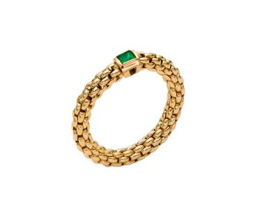 Fope Flex it Ring in 750 Gold mnit Smaragd