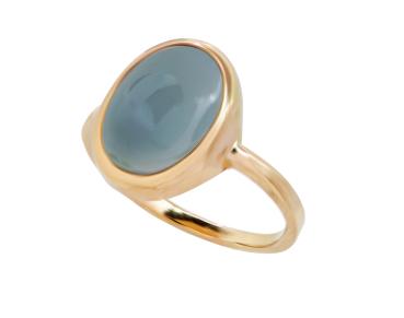 Ring mit Chalcedon in 750/- Rosègold