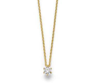Gelbgoldes Brillantsolitär Collier 0,502 ct 750 Gold