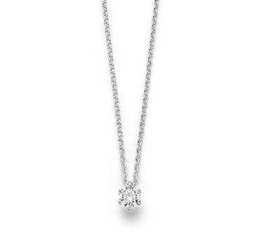 Weißgoldes Brillantsolitär Collier 0,50 ct in 750 Gold