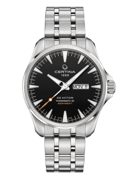 Certina Herrenuhr mit schwarzem Zifferblatt