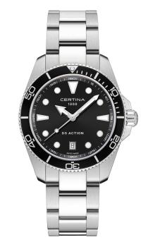 Certina Action, schwarzes Zifferblatt