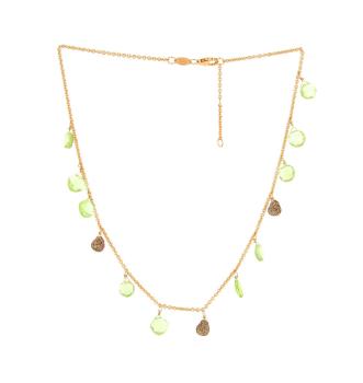 Damencollier veroldet mit grünem Quarz