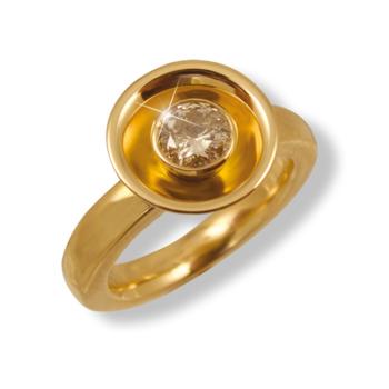 Goldschmiede Tombrink Ring mit braunem Brillant