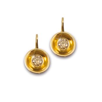 Goldschmiede Tombrink Ohrring mit braunem Brillanten