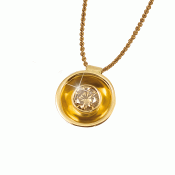 Goldschmiede Tombrink Anhänger mit braunen Brillant