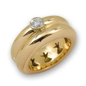 Goldschmiede Tombrink Schutzengelring mit Brillant