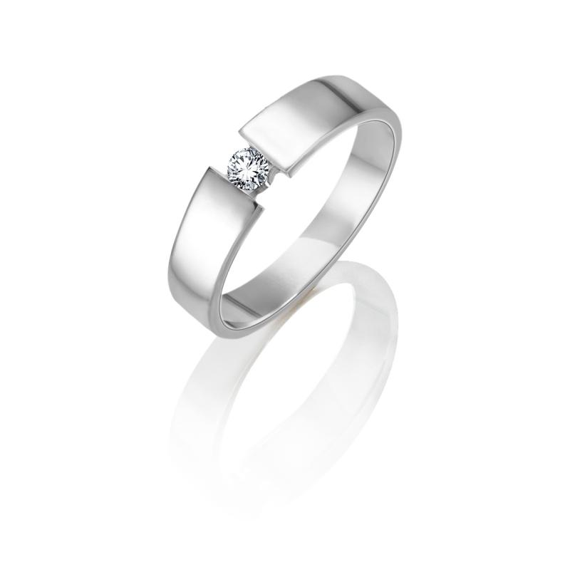 Schlichter Brillantsolitär Ring EH002295 in Weißgold