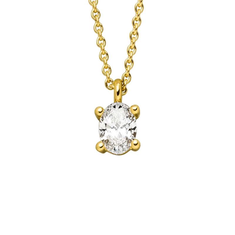 Collier 750 Gold mit Diamant oval