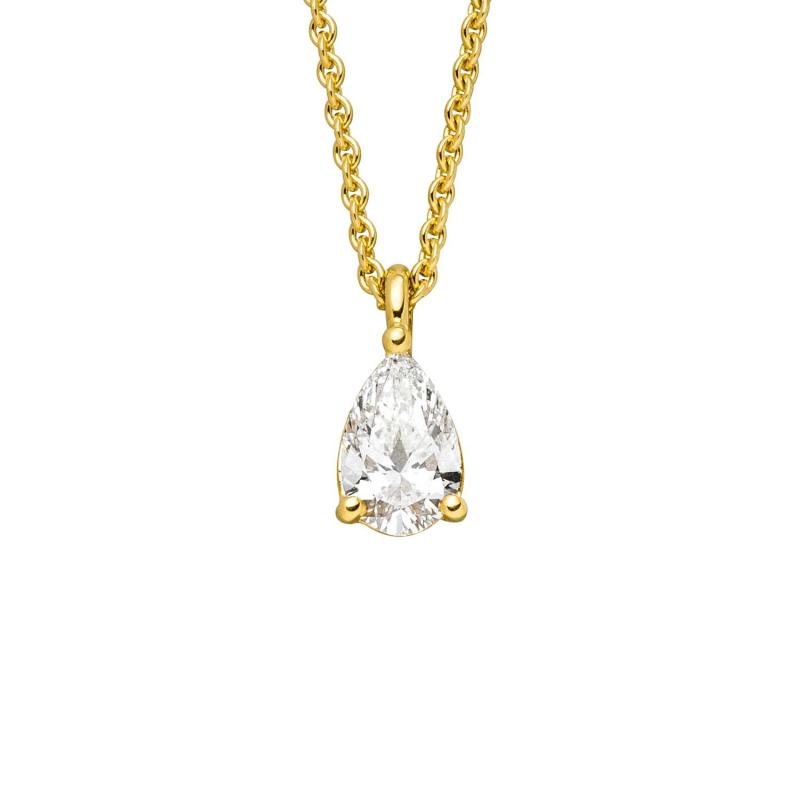 Collier 750 Gold mit Diamant Tropfen