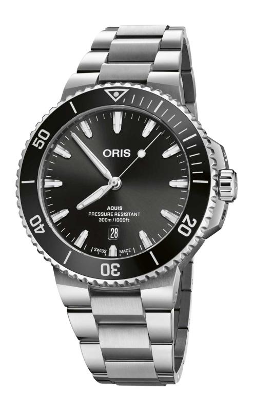 Oris AQUIS DATE Herrenuhr, schwarzes Zifferblatt