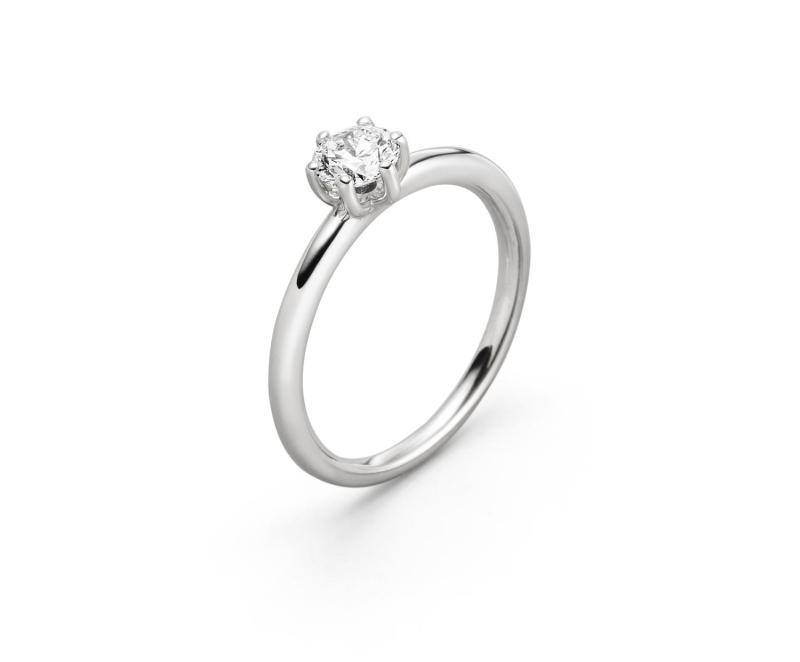 Weißgoldener Brillantsolitär Ring 0,50 ct 750 Gold