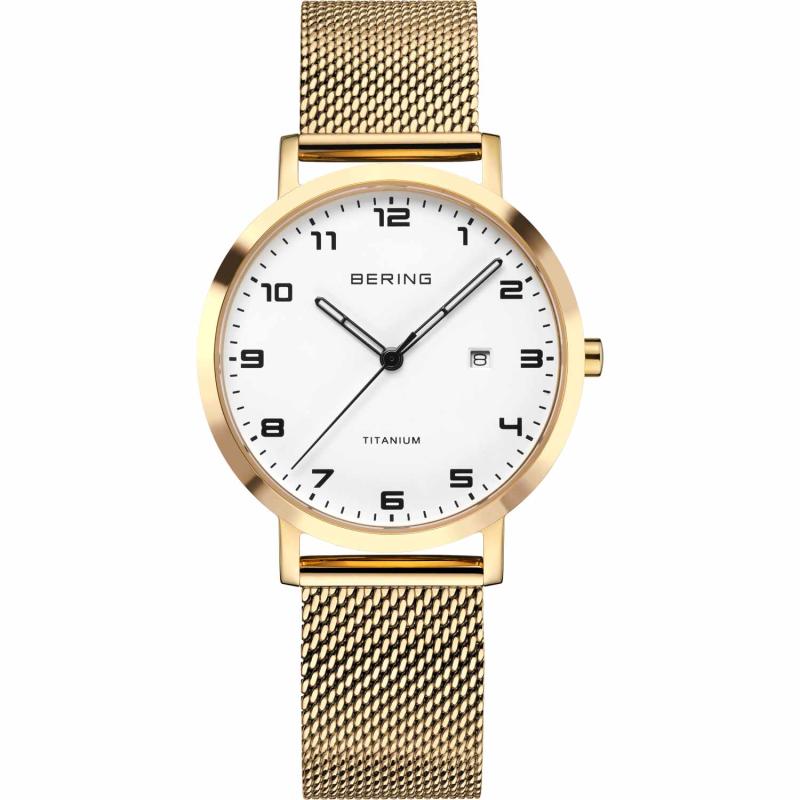 Bering Damenuhr Titan 18634-334 vergoldet