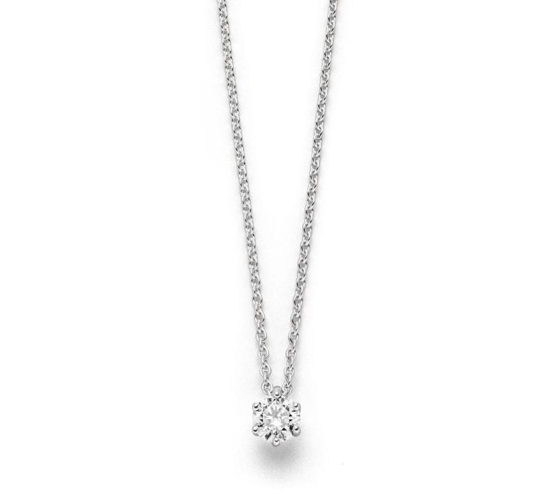 Weißgoldes Brillantsolitär Collier 0,50 ct in 750 Gold
