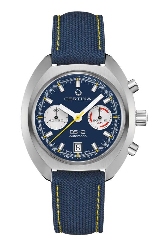 Mechanischer Certina Chronograph, blaues Blatt