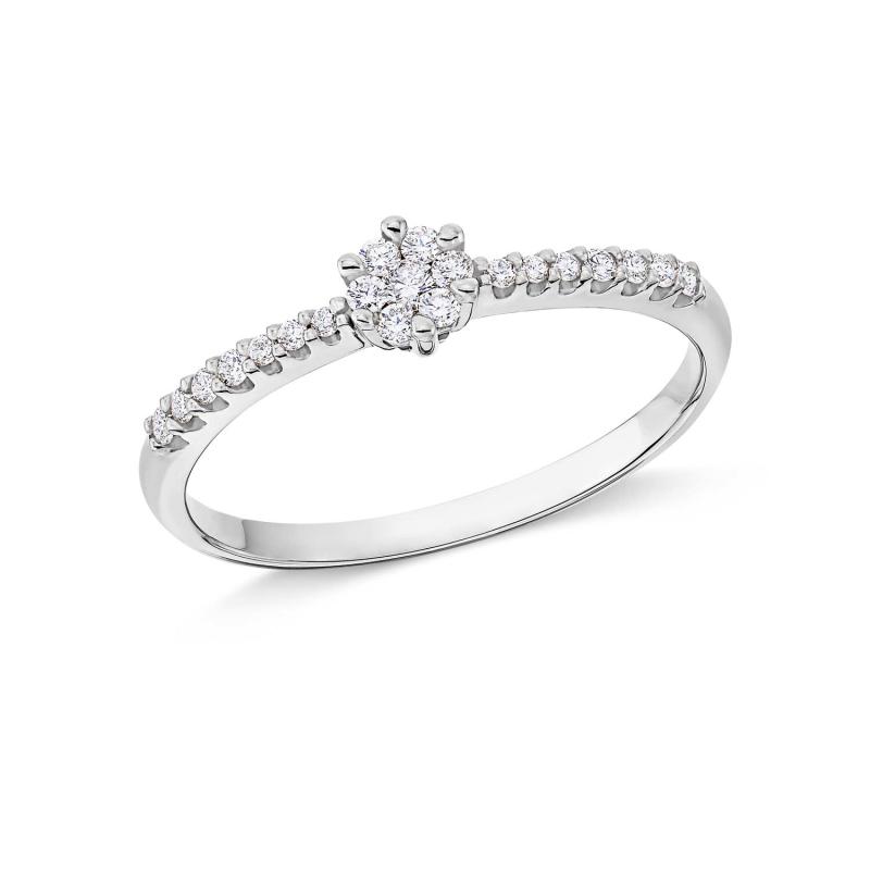 Feiner Brillant Ring 585 Werßgold EH006165